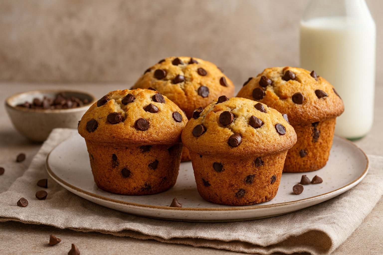 Muffins aux Pépites de Chocolat Recette