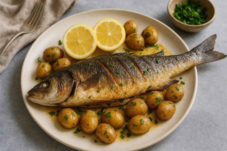 Recette Black Bass Rôti au Beurre d'Agrumes et Herbes Fraîches