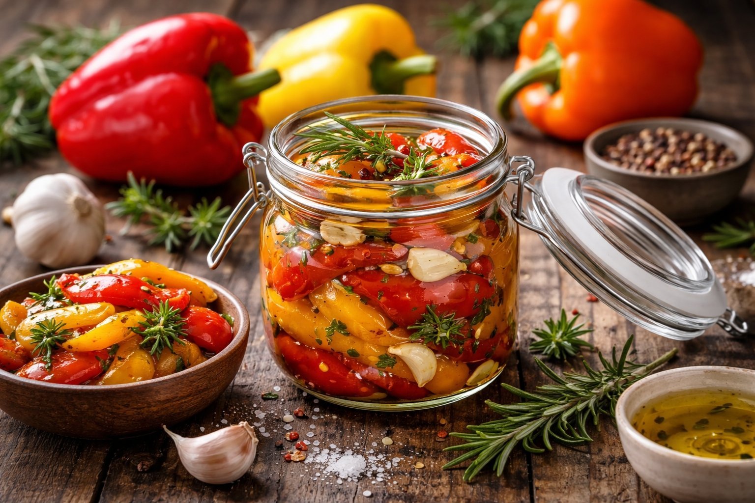 Comment faire des poivrons marinés