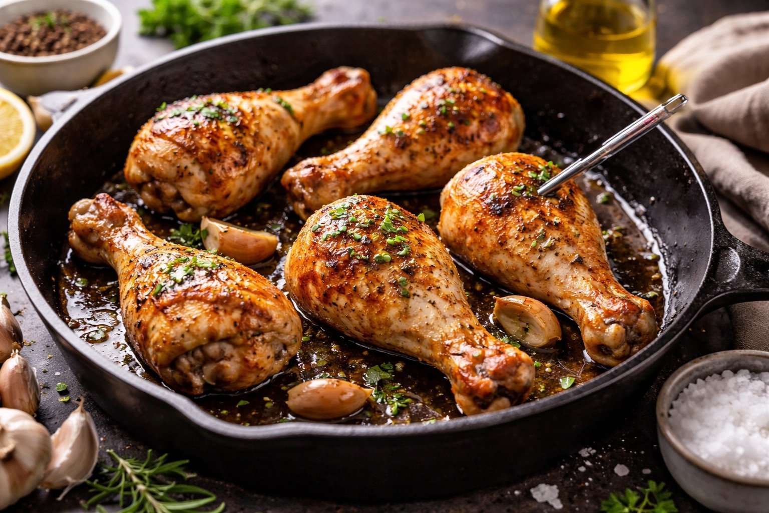 Temps de cuisson pilons de poulet à la poêle