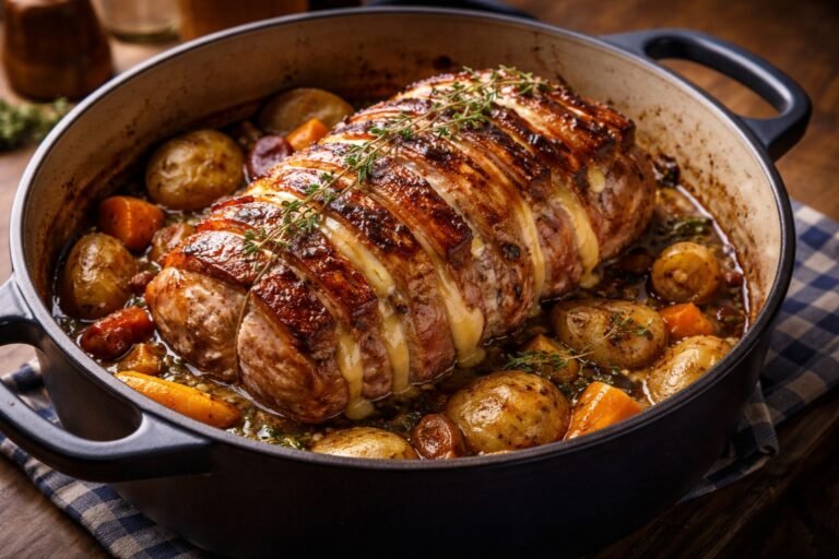 Temps cuisson rôti de porc Orloff cocotte en fonte