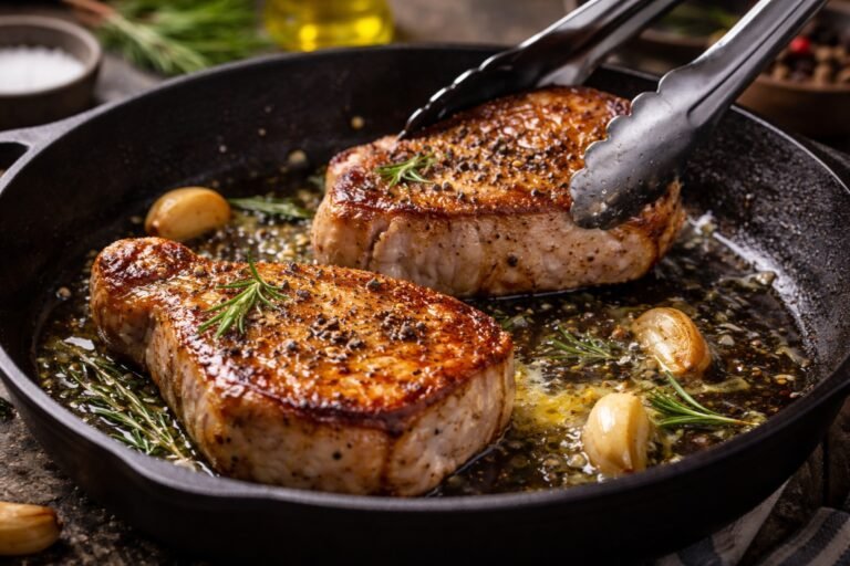 Temps de cuisson côte de porc à la poêle