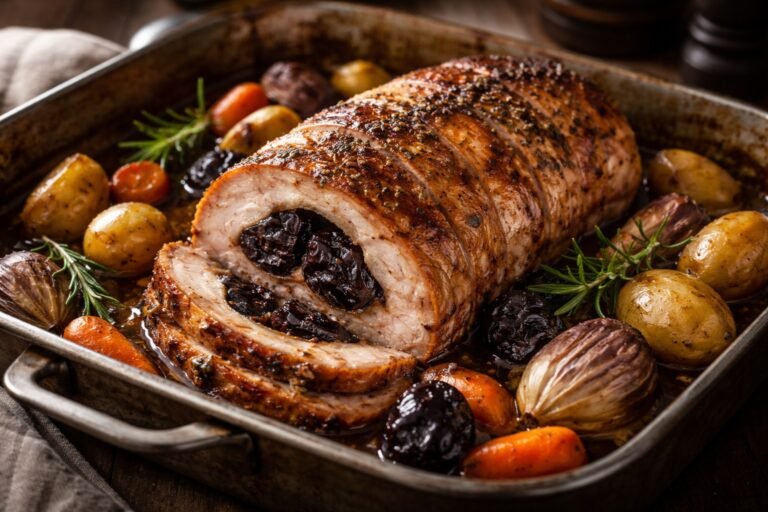 Temps de cuisson rôti de porc aux pruneaux au four