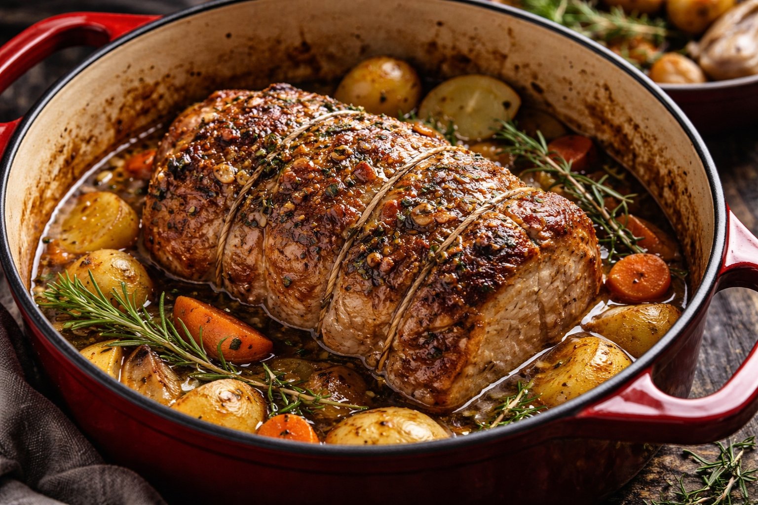 Temps de cuisson rôti de porc cocotte en fonte