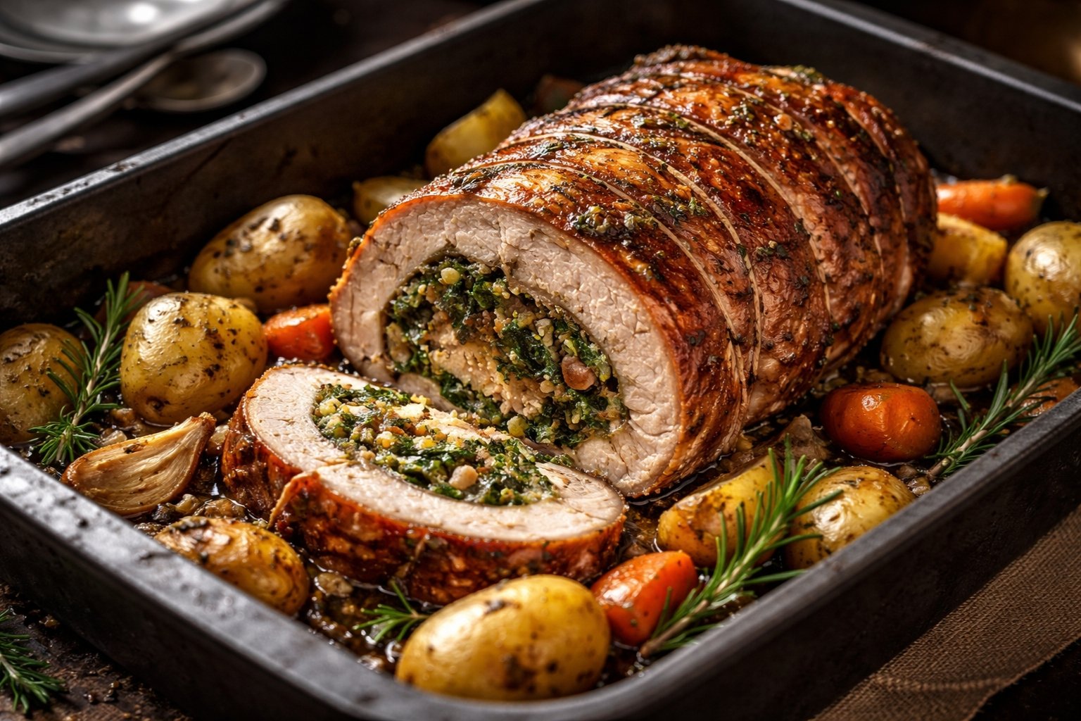 Temps de cuisson rôti de porc farci au four